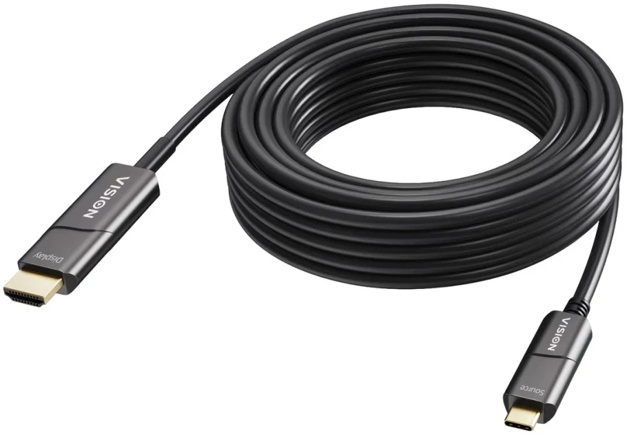 Vision TC 15MUSBCHDMI+/BL, 15 m, USB Type-C, HDMI Type A (standartinis), vyriškas, vyriškas, tiesus