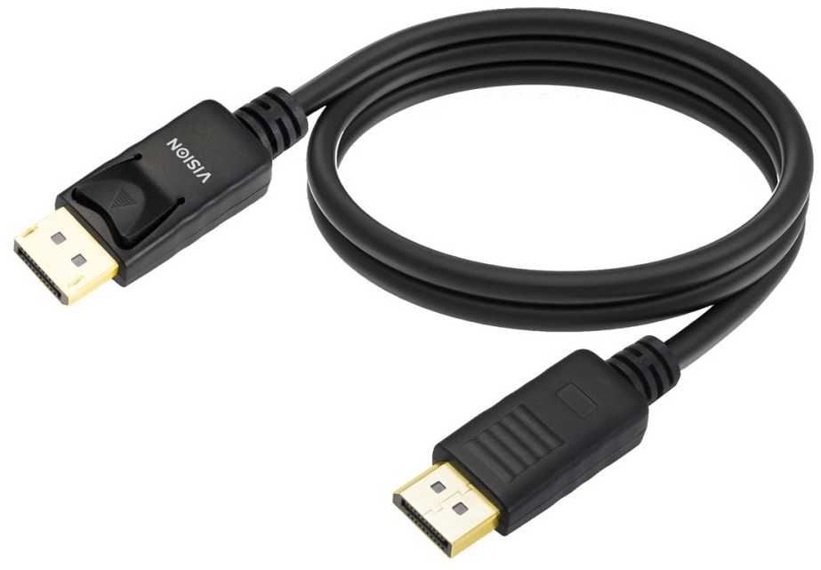 Vision Version 1.4 8K bei 60 Hz - Goldstecker - DP (m) zu DP (m) - Aussendurchmesser 7,3 mm - 28 AWG - 2 m - juodas