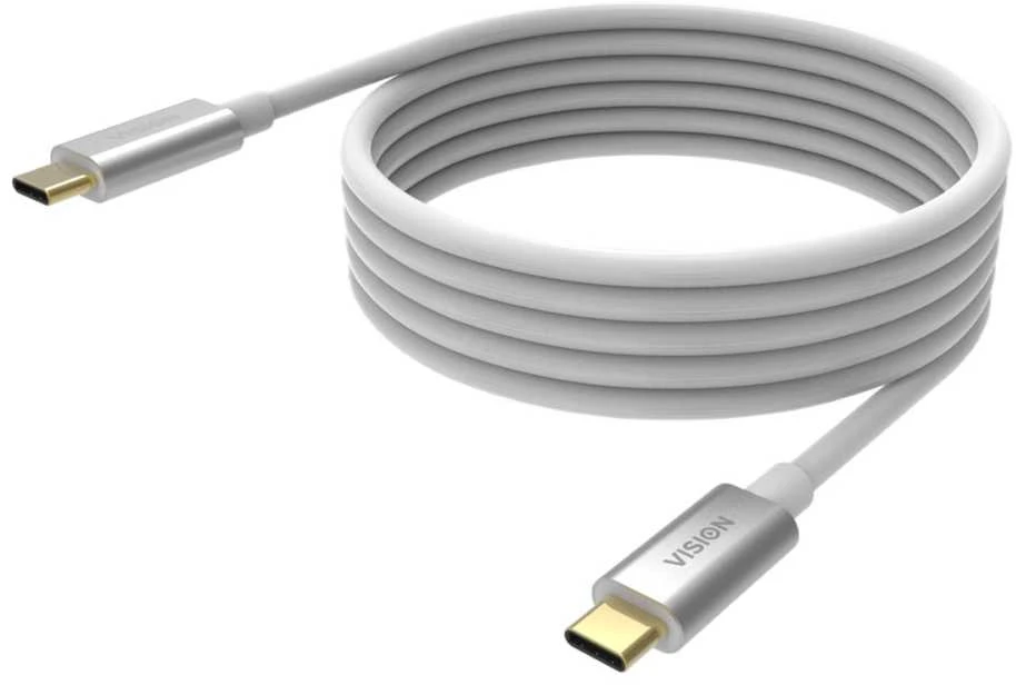 USB kabelis Vision USB-C - USB-C 4 m Baltas (TC 4MUSBC)