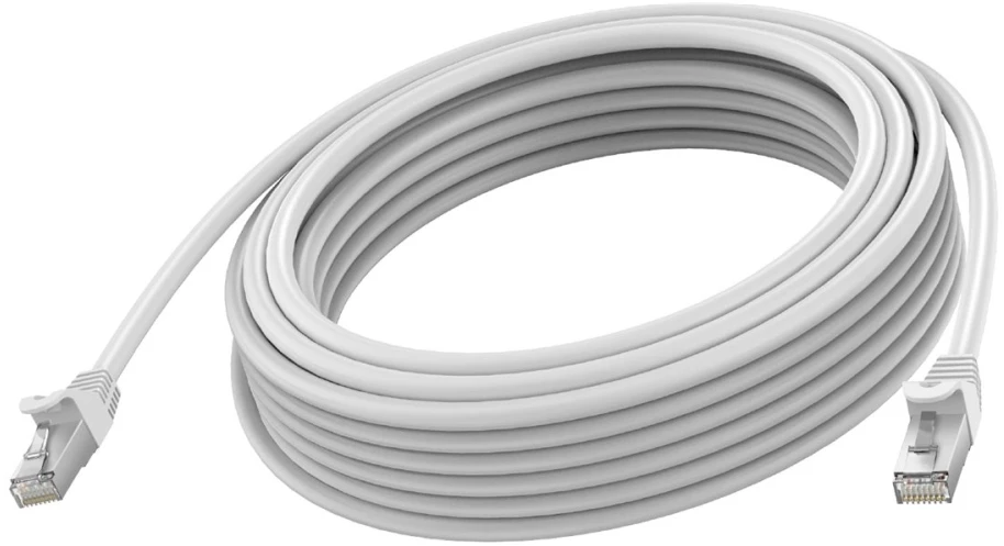 Vision RJ45 (m) zu RJ45 (m) - STP geschirmtes Twisted-Pair - CAT 6a - 10 Gbps - 24 AWG - mit Knickschutz - 5 m - baltas