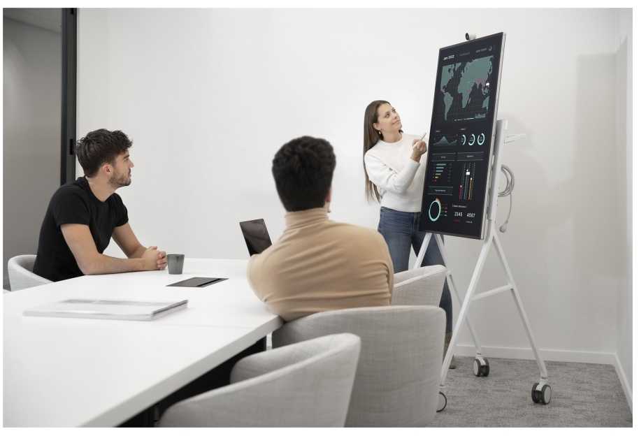 Laikiklis Vision Mobilios grindys ant monitoriaus 50 "- 55" (VFM-F10 / WH)