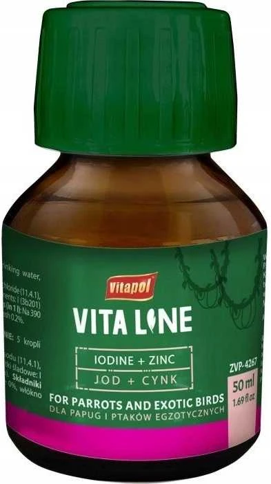 Vitapol Vitaline Cinkas + jodas egzotiniams paukščiams 50ml