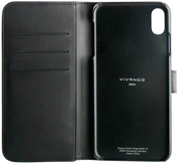 Dėklas Vivanco case iPhone XS Max Wallet, juodas (38826)