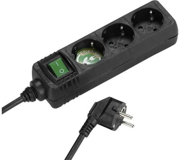 Vivanco extension cord 3 sockets 1.4m, juodas
