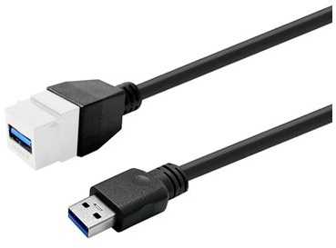 Kabelis USB VivoLink Keystone PROKEYUSB3AFM5W USB 3.0 A-F/A-M Baltas