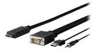 HDMI į VGA laidas su USB ir audio jungtimis