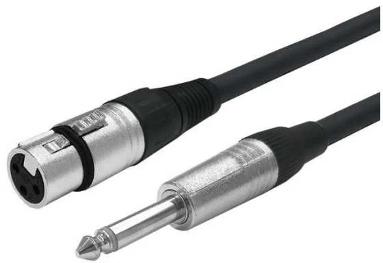 XLR į 6,35 mm audio kabelis, jungčių vaizdas