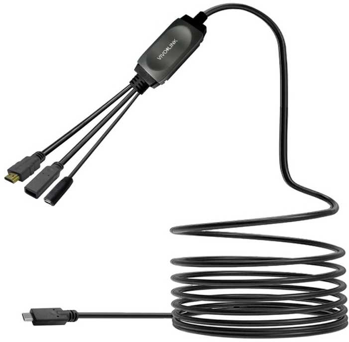 Kabelis USB VivoLink PROUSBCHDMIUSB3-7.5 USB-C HUB su USB3.0 7.5m Juodas (USB-C HUB Cable with USB3.0 &)
