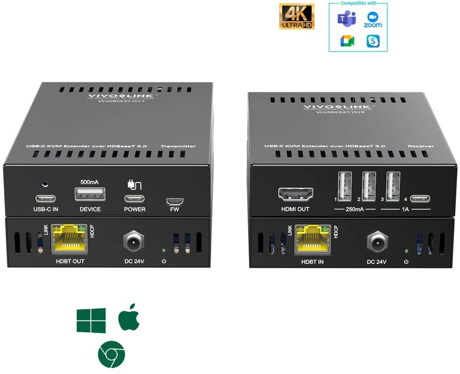„VivoLink 4K HDBaseT 2.0+ Extender perjungiklis - VL120021“