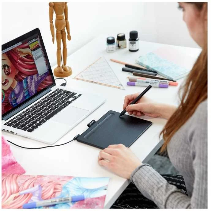 Grafinė planšetė Wacom Intuos S su pieštuku (CTL-4100K-N), Juoda