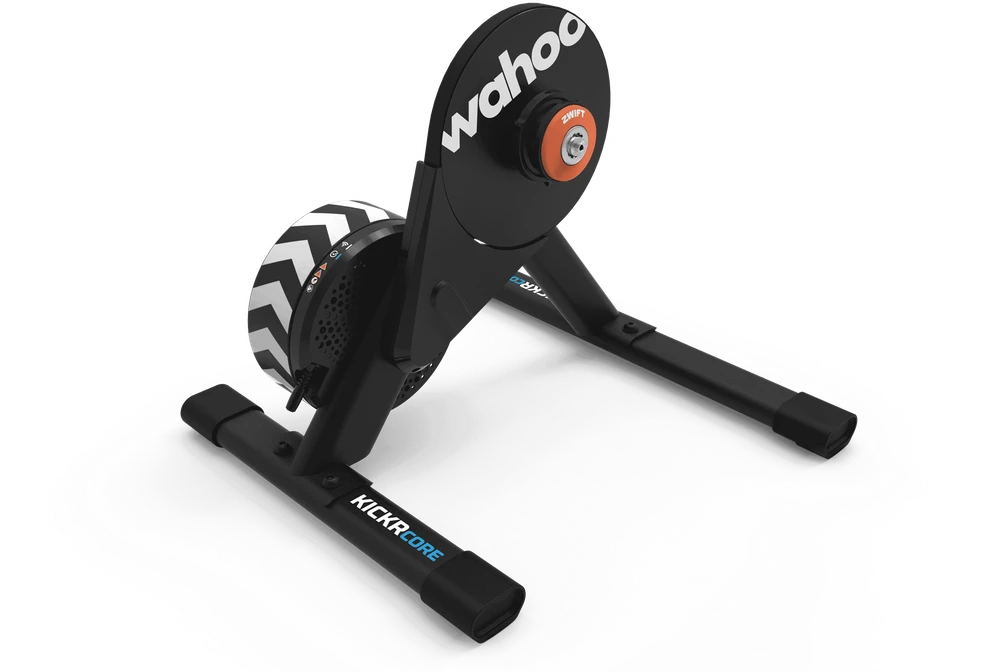 Interaktyvus dviračio treniruoklis Wahoo KICKR CORE 2 su Zwift Cog and Click sistema