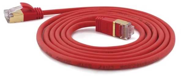 Wantec Wantec 1.50mCat.7 RohCable Komutacinis kabelis S/STP RJ45 kištukas ant raudonos spalvos - Tinklas- Komutacinis kabelis Tinklo kabelis (7160)
