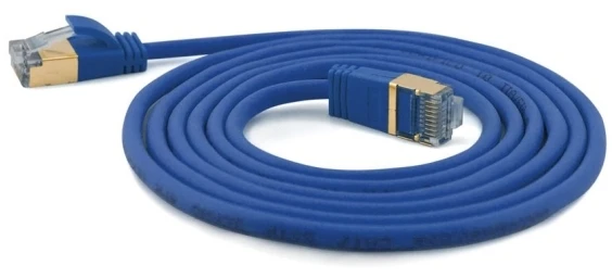 Wantec Wantec Extra dünnesCat.7 RohCable SSTP Komutacinis kabelis - 0,1 m - Cat.7 RohCable - S/FTP (S- STP) - RJ- 45 - RJ- 45 - mėlynas (7127)