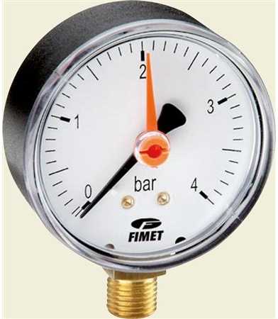 Watts Industries Nordic AB MANOMETER Ø63 X 1/4 0-4 BAR NEDADVENDT TILSLUTNING TIL VARMEANLÆG