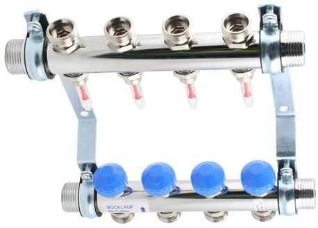 Watts Manifold 4 kredse m/flowmeter