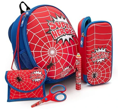 Wedo WEDO Vaikiška kuprinė Spider su tinklinėmis vidinėmis/išorinėmis kišenėmis Raudona