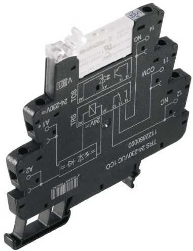 Weidmüller 1122850000, Juodas, -40–60 °C, 250 V, 1500 VA, 6,4 x 87,8 x 89,6 mm, 38 g