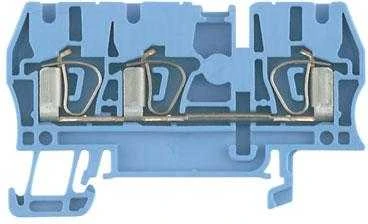 Weidmuller 1608550000 3 laidų šynų gnybtų blokas 2,5 mm2 mėlynas Ex ZDU 2.5/3AN BL 1608550000