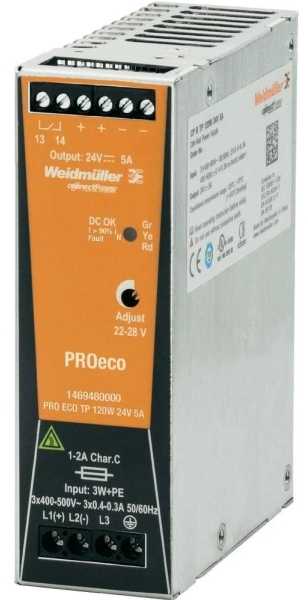 Weidmuller Maitinimo šaltinis stabilizowany PRO ECO 120W 24V 5A