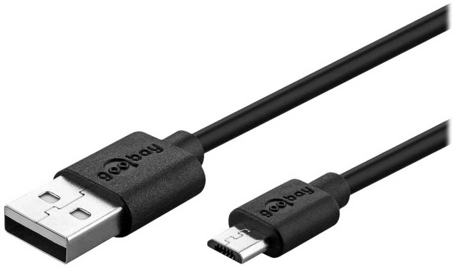 „Goobay Micro USB“ dvigubo įkrovimo rinkinys 2,4 A [juodas]