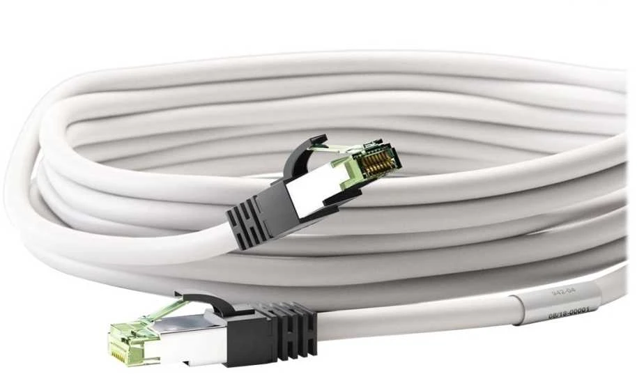 Goobay Goobay CAT 8.1 pleistras kabelis, S / FTP (PiMF), baltas, 10 m - LSZH be halogenų, varinis AWG 24 (55129)