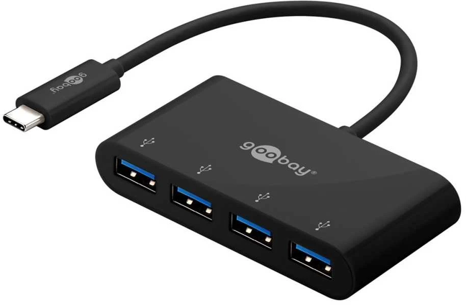 Goobay 4 prievadų USB-C - USB-A adapteris