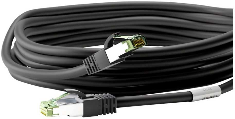 Wentronic Goobay RJ45 pataisinis kabelis (CAT 6A, 500 MHz) su CAT 8.1 S/FTP neapdorotu kabeliu, - Kabelio ilgis 25 m