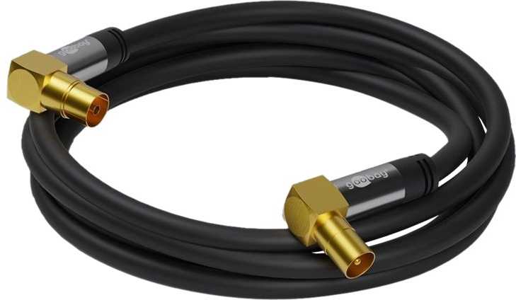 IEC GN-WT TV jungtis Goobay Angle Juoda 1m