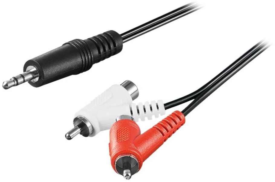 Wentronic Kabelis garso lizdas 3,5 mm - 2x RCA gn/wt Goobay 1,5 m