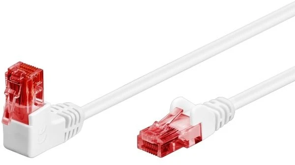 Goobay GOOBAY patchcord U/UTP Cat. 6 Tiesus / Kampinis 90 Baltas 5m