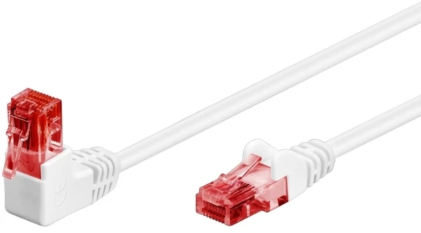 Goobay GOOBAY patchcord U/UTP Cat. 6 Tiesus / Kampinis 90 Baltas 5m