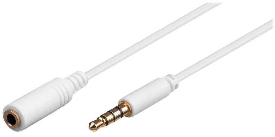Goobay ausinės ir garso ilgintuvas 3,5 mm, 1 m baltas