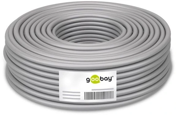 Wentronic Goobay | CAT 6A tinklo kabelis, S/FTP (PiMF), 50 m | 96093 | S/FTP | Pilkas