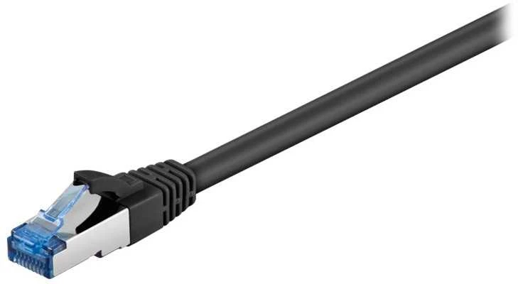 Wentronic Goobay CAT 6A S/FTP LAN Patchcord laidas, juodas, 10 m