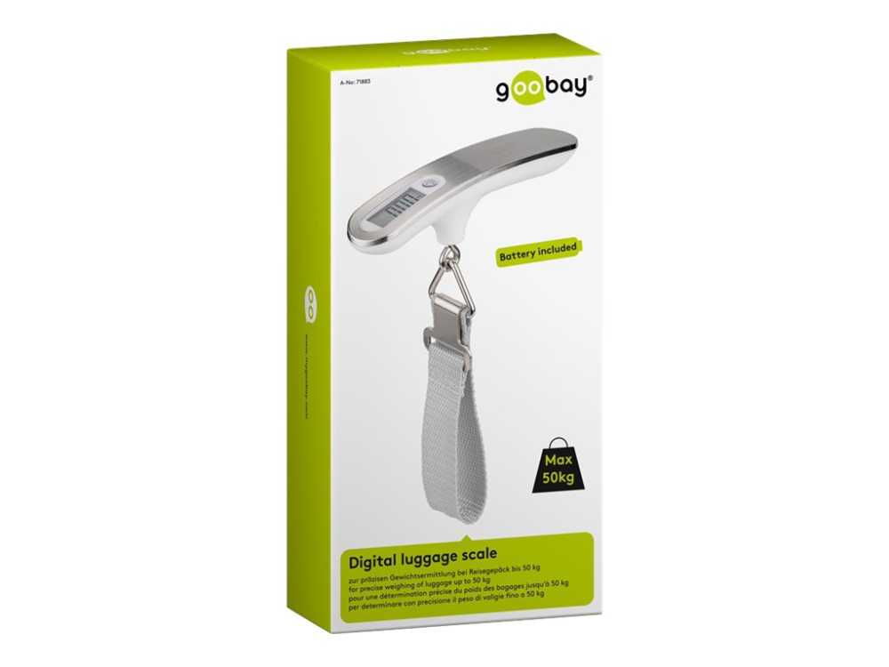Svarstyklės Wentronic Goobay Pro digital luggage scale 50 kg, sidabrinis
