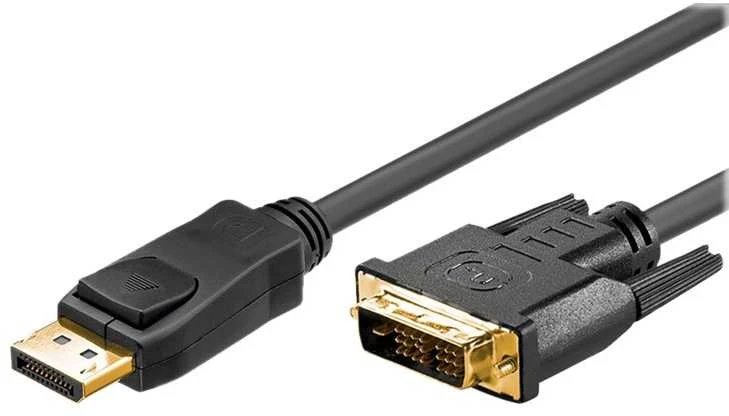 Goobay 3m DisplayPort/DVI-D adapterio laidas [auksuoti kontaktai, ekrano prievadas su užraktu]