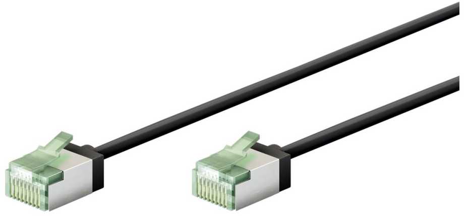 Wentronic Goobay Ultra-elastyczny CAT 8.1 kabelis krosowy, slim, U/FTP, juoda - Długość kabla 3 m
