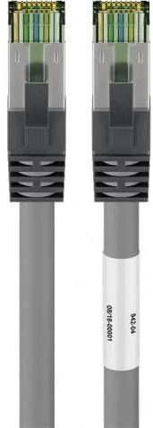 Wentronic Goobay Goobay CAT 8.1 pleistras kabelis, S / FTP (PiMF), pilka, 0,5 m - LSZH be halogenų, varinis AWG 24 (55135)