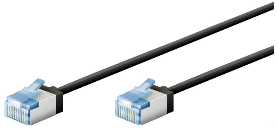 „Goobay“ itin lankstus CAT 6A jungiamasis kabelis, plonas, U/FTP, juodas - Kabelio ilgis 7,5 m