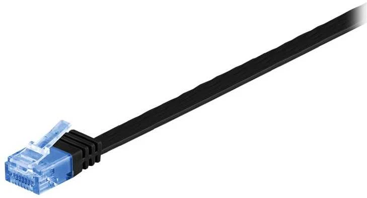 Wentronic CAT 6A plokščias kabelis, U/UTP, juodas – kabelio ilgis 20 m