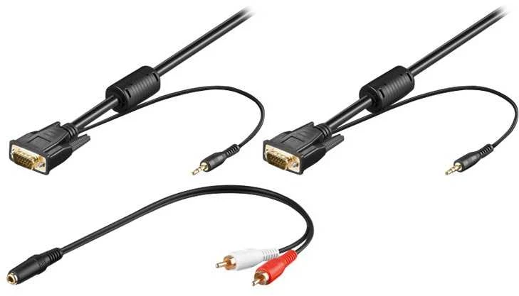 Goobay VGA ir audio laidų komplektas su adapteriu