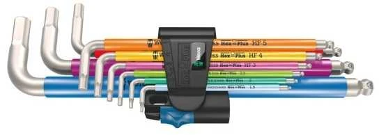Wera L formos šešiakampių raktų komplektas 3950/9 Hex-Plus Multicolour