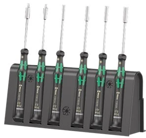 WERA 2069/6 elektroninei taikymui. atsuktuvų rinkinys + stovas