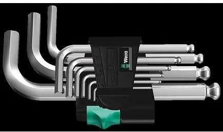Wera L-raktų rinkinys, metrinis, chromuotas 950 PKS/9 SM N
