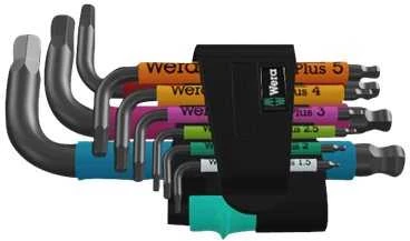 Šešiakampių raktų rinkinys WERA 950/9 Hex-Plus Multicolor