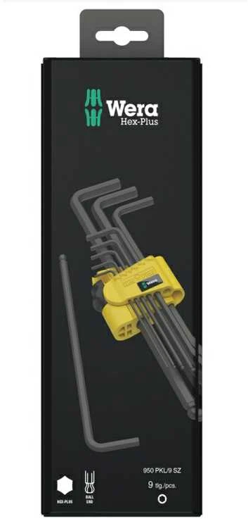 Wera 950/9 Hex-Plus Imperial 1 - L formos raktų rinkinys, coliniai, BlackLaser