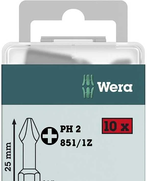 Sukimo antgaliai WERA Standart, PH2 x 25 mm, 10 vnt.