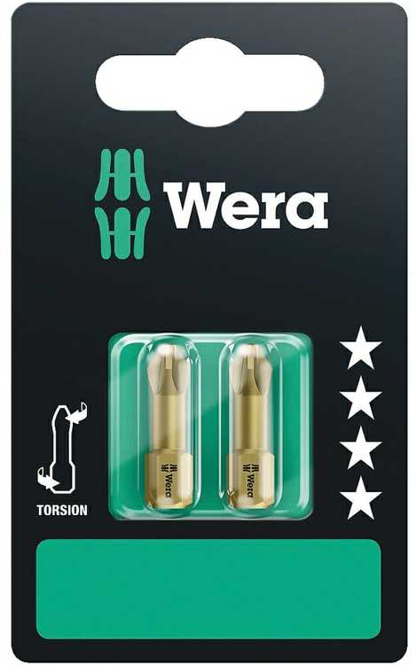 Grąžtas Wera 855/1 TH SB SiS Kreuzschlitz-Bit PZ 3 Werkzeugstahl extra hart D 6.3 2 St. - 2 pc(s) - Pozidriv - 2 x PZ - ISO 1173-D - 2.5 cm - 60 mm