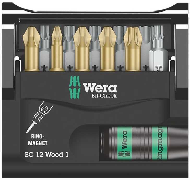 WERA Bit-Check 12 Wood 1 bitų rinkinys