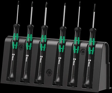 WERA 2050/6 elektroninei taikymui. atsuktuvų rinkinys + stovas